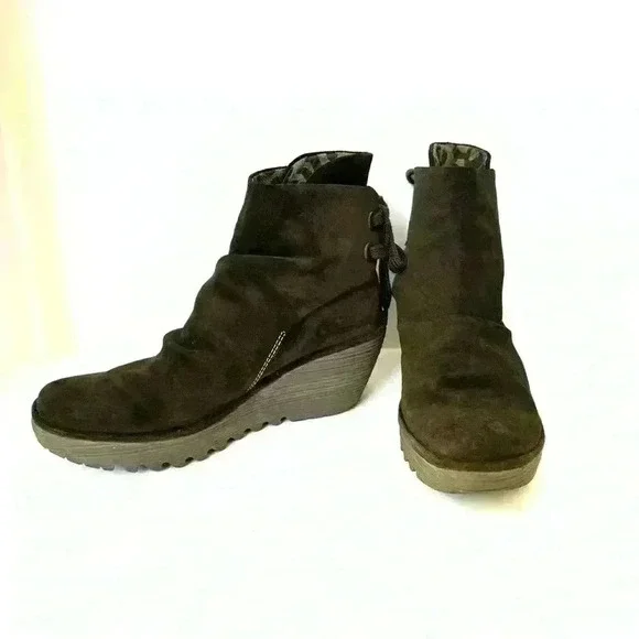 FLY London Women's Yama Ankle Boot Dark brown EU 40 US 9 EUC - Picture 4 of 9